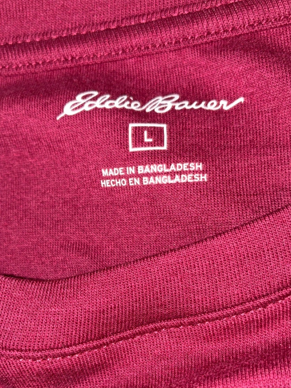 NWT Eddie Bauer Ruby Heather Long Sleeve Tee Large - Picture 5 of 6